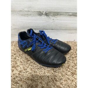 Brava Soccer Cleats Kids Size 6 Black‎ Blue Splatter Athletic Shoes GUC